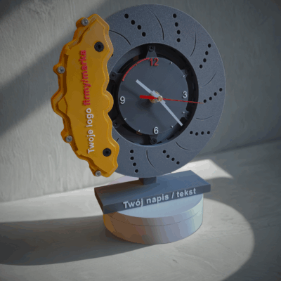 Zegar tarcza hamulcowa – personalizowane LOGO